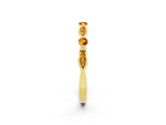 Alternating Marquise and Round Citrine Milgrain Band in Yellow gold with Bezel Setting_2