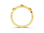 Alternating Marquise and Round Citrine Milgrain Band in Yellow gold with Bezel Setting_3