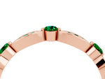 Alternating Marquise and Round Emerald Milgrain Band in Rose gold with Bezel Setting_4
