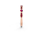 Alternating Marquise and Round Garnet Milgrain Band in Rose gold with Bezel Setting_2