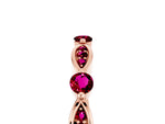Alternating Marquise and Round Garnet Milgrain Band in Rose gold with Bezel Setting_5
