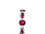 Alternating Marquise and Round Garnet Milgrain Band in Silver with Bezel Setting_5