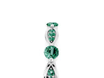 Alternating Marquise and Round Green Sapphire Milgrain Band in Platinum with Bezel Setting_5