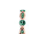 Alternating Marquise and Round Green Sapphire Milgrain Band in Rose gold with Bezel Setting_5