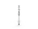 Alternating Marquise and Round Moissanite Milgrain Band in Silver with Bezel Setting_2