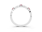 Alternating Marquise and Round Morganite Milgrain Band in Silver with Bezel Setting_3
