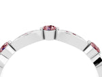 Alternating Marquise and Round Morganite Milgrain Band in Silver with Bezel Setting_4