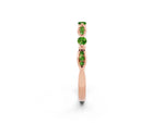 Alternating Marquise and Round Peridot Milgrain Band in Rose gold with Bezel Setting_2
