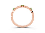 Alternating Marquise and Round Peridot Milgrain Band in Rose gold with Bezel Setting_3