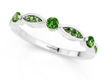 Alternating Marquise and Round Peridot Milgrain Band in Silver with Bezel Setting_1