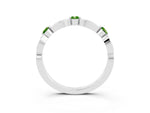 Alternating Marquise and Round Peridot Milgrain Band in Silver with Bezel Setting_3