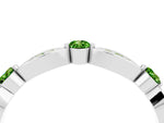 Alternating Marquise and Round Peridot Milgrain Band in Silver with Bezel Setting_4