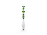 Alternating Marquise and Round Peridot Milgrain Band in White gold with Bezel Setting_2