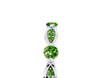 Alternating Marquise and Round Peridot Milgrain Band in White gold with Bezel Setting_5