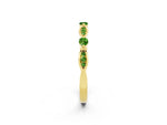 Alternating Marquise and Round Peridot Milgrain Band in Yellow gold with Bezel Setting_2