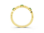 Alternating Marquise and Round Peridot Milgrain Band in Yellow gold with Bezel Setting_3