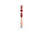 Alternating Marquise and Round Ruby Milgrain Band in Rose gold with Bezel Setting_2