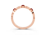 Alternating Marquise and Round Ruby Milgrain Band in Rose gold with Bezel Setting_3