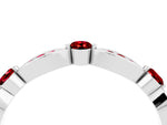 Alternating Marquise and Round Ruby Milgrain Band in Silver with Bezel Setting_4