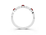 Alternating Marquise and Round Ruby Milgrain Band in White gold with Bezel Setting_3