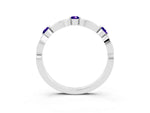 Alternating Marquise and Round Tanzanite Milgrain Band in Platinum with Bezel Setting_3