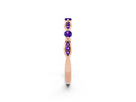 Alternating Marquise and Round Tanzanite Milgrain Band in Rose gold with Bezel Setting_2