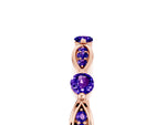 Alternating Marquise and Round Tanzanite Milgrain Band in Rose gold with Bezel Setting_5