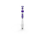 Alternating Marquise and Round Tanzanite Milgrain Band in Silver with Bezel Setting_2