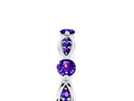Alternating Marquise and Round Tanzanite Milgrain Band in Silver with Bezel Setting_5