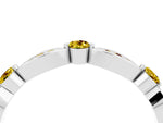 Alternating Marquise and Round Yellow Sapphire Milgrain Band in Silver with Bezel Setting_4
