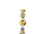 Alternating Marquise and Round Yellow Sapphire Milgrain Band in Silver with Bezel Setting_5