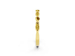 Alternating Marquise and Round Yellow Sapphire Milgrain Band in Yellow gold with Bezel Setting_2