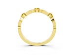 Alternating Marquise and Round Yellow Sapphire Milgrain Band in Yellow gold with Bezel Setting_3