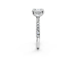 Asscher Cut Diamond Hidden Halo Engagement Ring in White gold with Round Pavé Band_20