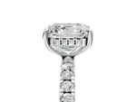Asscher Cut Diamond Hidden Halo Engagement Ring in White gold with Round Pavé Band_23