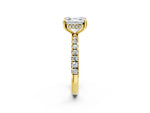 Asscher Cut Diamond Hidden Halo Engagement Ring in Yellow gold with Round Pavé Band_20