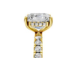 Asscher Cut Diamond Hidden Halo Engagement Ring in Yellow gold with Round Pavé Band_23