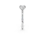 Asscher Cut Diamond Pavé Band Solitaire Ring in White gold with Round Accents_26