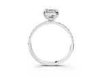 Asscher Cut Diamond Pavé Band Solitaire Ring in White gold with Round Accents_27