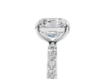 Asscher Cut Diamond Pavé Band Solitaire Ring in White gold with Round Accents_29
