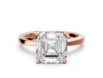 Asscher Cut Diamond Solitaire Engagement Ring in Rose gold with Prong Setting_18