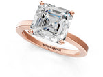 Asscher Cut Diamond Solitaire Engagement Ring in Rose gold with Prong Setting_19