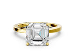 Asscher Cut Diamond Solitaire Engagement Ring in Yellow gold with Prong Setting_18