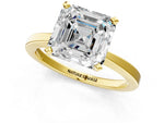 Asscher Cut Diamond Solitaire Engagement Ring in Yellow gold with Prong Setting_19