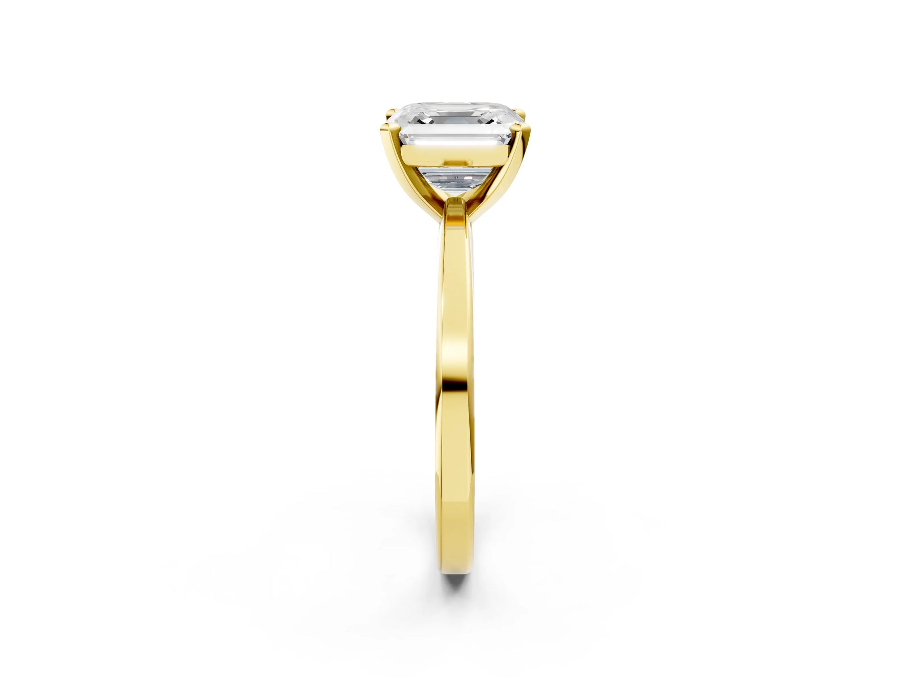 Asscher Cut Diamond Solitaire Engagement Ring in Yellow gold with Prong Setting_20