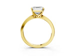 Asscher Cut Diamond Solitaire Engagement Ring in Yellow gold with Prong Setting_21