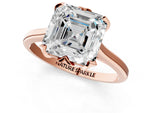 Asscher Cut Diamond Solitaire Ring in Rose gold with Flower Prong Setting_19