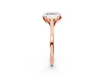 Asscher Cut Diamond Solitaire Ring in Rose gold with Flower Prong Setting_20