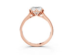 Asscher Cut Diamond Solitaire Ring in Rose gold with Flower Prong Setting_21