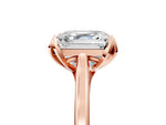 Asscher Cut Diamond Solitaire Ring in Rose gold with Flower Prong Setting_23